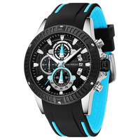 Jam Tangan Mewah Mini Focus 0244 Desain Tren Terbaru Multifungsi Chic Tali Silikon Multiwarna Jam Olahraga untuk Pria
