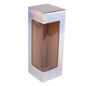 Windowed Auto-Bottom Box Laser Paperboard Box Custom Embossed Recyclable Packaging for Water Cups & Aromatherapy Candles - Product Image 2