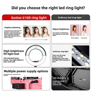 Aro de Luz Godox Shenniu LR120/LR160/LR180 para Teléfono Móvil, Luz LED para Fotografía y Transmisiones en Vivo, con Temporizador y Color Ajustable - Product Image 3