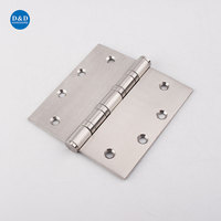 Prix de gros Charnière de porte commerciale en acier inoxydable à quatre roulements à billes 4,5 x 4,5 x 3 mm Charnière de porte pivotante
