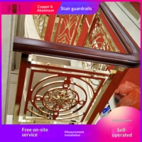 Rampe d'escalier en alliage d'aluminium pour villa, garde-corps de style européen français, sur mesure pour maison de campagne auto-construite, fixation au sol