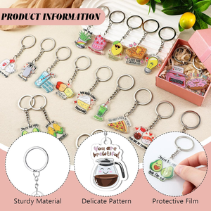 100Pcs Valentine's Day <b>Cute</b> for Heart Cartoon Printed Light Weight Waterproof Acrylic Keychains Irregular Shape <b>Keyring</b> Gifts - Product Image 3