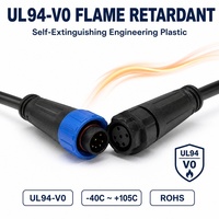 Connecteur circulaire étanche IP67 M16 à verrouillage par poussée, prise de panneau pour signal et alimentation, fiche de câble à angle droit pour la navigation marine