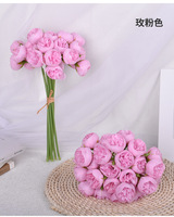27 Tangkai Bunga Peony Sutra Buatan, Buket Pengantin untuk Hadiah Pernikahan, Dekorasi Rumah, Buket Peony Kecil 9 Cabang