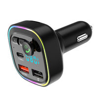 Lecteur MP3 de voiture portable avec chargeur TYPE-C pour émetteur FM Bluetooth Supports de connexion USB Téléphone portable