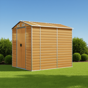 Casetta da Giardino in Acciaio Zincato Marrone Chiaro, Ampio Spazio di Stoccaggio per Esterni, Qualità Premium - Product Image 2