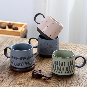Modern Handmade Cartoon Design Stoneware Ceramic <b>Mug</b> Handle <b>Large</b> Capacity Business Gift Dishwasher Microwave Safe Customizable - Product Image 1