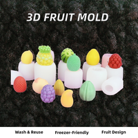 3D fruitvormige ijsvormpjes van siliconen voor taartdecoratie, voor frambozen, citroen, fondant, kaarsen, gebak. Doelgroep: bakkers.