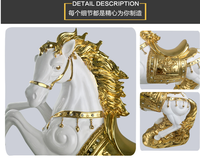 Sculpture de cheval d'intérieur de bureau du zodiaque chinois, décoration artisanale, sculpture d'animal personnalisée, statues de cheval en résine, 2023