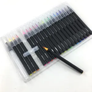 컬러 영구 색상 수채화 브러시 팁 마커 펜