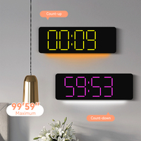 Große LED-Wanduhr für Wohnzimmer, Modernes RGB-Modell, Extragroße Digitale Elektronische Uhr mit Chinesischen Ziffern und Autodesign