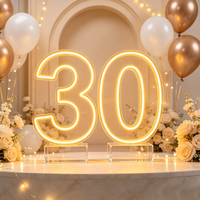 Letras y Números Luminosos LED RGB de 3 y 4 Pies, con Marco Metálico, para Decoración de Fiestas de Cumpleaños y Bodas