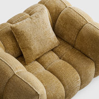 Canapé modulaire moderne à accoudoirs arrondis, capitonné style Channel, en tissu bouclé, compressé et emballé sous vide, pour salon