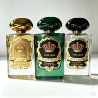 Flacon de parfum en verre couronne 50ml Eau de Parfum Thème Nuit Noire Bouchon Galet Noir Logo Personnalisé Marque Privée OEM ODM sur mesure