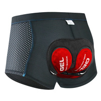 Short de cyclisme VTT rembourré en gel 5D antichoc, antidérapant, respirant, à séchage rapide, en maille rouge épaissie