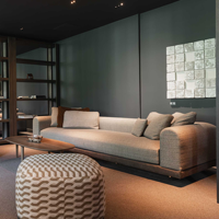 Ensemble moderne de luxe en cuir à deux places Tables d'appoint pouf Lobby d'hôtel 5 étoiles Chambre à coucher de qualité commerciale Salle à manger École Appartement