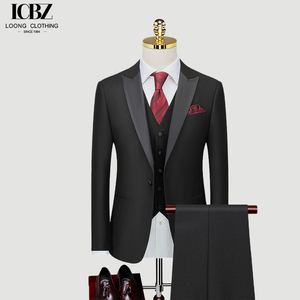 Performance Host Costume pour homme Costume trois pièces <span class=keywords><strong>Smoking</strong></span> Marié Robe de mariée Costume personnalisé pour homme - Product Image 2