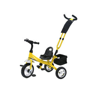 Cadre 2 en 1 en plastique et acier pour tout-petits avec poignée et barre de poussée Tricycle à 3 roues pour enfants de 2 à 4 ans - Product Image 3