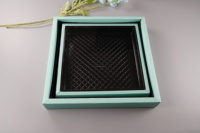 Boîtes pliables personnalisées en papier recyclé biodégradable pour boulangerie avec couvercle blister gaufré pour emballage de gâteaux, chocolats, sushis et truffes