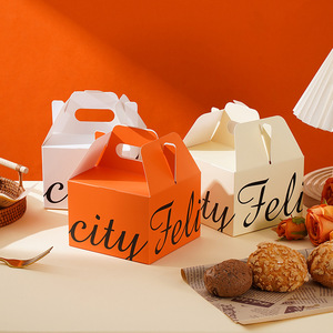 Custom Printed Kraft <strong>Paper</strong> <strong>Cake</strong> <strong>Box</strong> with Handle Birthday <strong>Cake</strong> Packaging for Other Foods Carrying Handle - Product Image 5