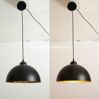 Dôme métal pendentif éclairage industriel 1 ampoule salle à manger plafond accrocher luminaire en noir