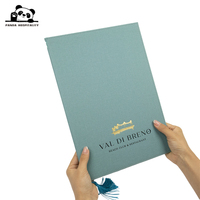 Couvertures de menu en tissu rigide personnalisables en cuir imitation A4, avec logo estampé or, imperméables et de qualité supérieure pour restaurants