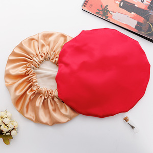 Gorro de <span class=keywords><strong>Ducha</strong></span> de Seda Elástico Ajustable de Doble Capa, Transpirable, de Color Sólido, <span class=keywords><strong>para</strong></span> el Cuidado del Cabello, Suministros <span class=keywords><strong>para</strong></span> la Salud Ocular - Product Image 1