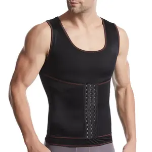 Chất Lượng Tốt Người Đàn Ông Đốt Cháy Chất Béo Shapewear Vest Hooks Eo Huấn Luyện Viên Vành Đai Thể Thao Tập Thể Dục Tank Tops Không Tay Áo Sơ Mi