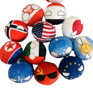 Bán buôn dễ thương 10cm polandball countryballs đồ chơi sang trọng Búp bê nhồi bông gối Túi Mặt dây chuyền mini sang trọng Keychain Mặt dây chuyền - Product Image 1