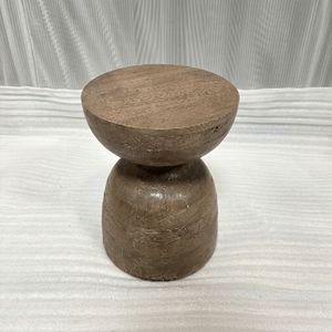 Table basse ronde en bois de manguier moderne, minimaliste, faite à la main, meubles de salon - Product Image 1