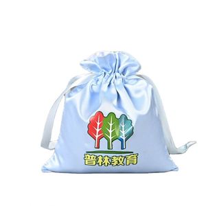 Sac à cordon de luxe en satin de soie pour cosmétiques, maquillage, tarot, bijoux, cadeaux, anti-poussière, avec logo personnalisé - Product Image 3