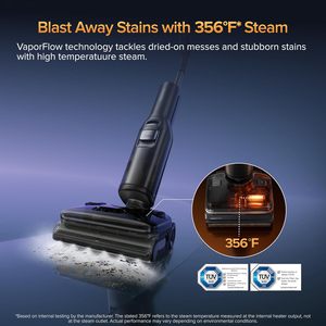 <span class=keywords><strong>Meilleur</strong></span> <span class=keywords><strong>aspirateur</strong></span> vapeur humide et sec Roborock 356 ° Nettoyeur vapeur F Steam Mop tout-en-un pour sols, lumière bleue 180 °   Roues d'assistance AI Lay-Flat - Product Image 6