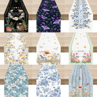 Chemin de table imprimé fleurs de printemps, chemin de table multicolore marguerite papillon 13 * 72 pouces, adapté à la décoration de printemps