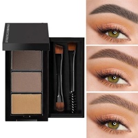 Poudre à sourcils 3-en-1 en gros sous marque privée, illuminateur, waterproof, résistant à la transpiration, longue tenue, et ombre pour le nez.
