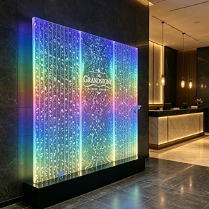 The <strong>Grandstone</strong> Acrylic Water Bubble Wall Led Light Panel Contemporary Freestanding Room Divider Translucent Laser Cut Design - Product Image 1
