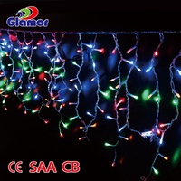 Lumineux vacances décoration de noël PVC fil rétractable Led chaîne fenêtre rideau blanc chaud fée glaçon lumières en gros