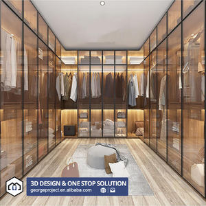 ชุดเฟอร์นิเจอร์ห้องนอนสไตล์โมเดิร์นสุดหรูสำหรับโครงการบ้านพักตากอากาศสไตล์เม็กซิกัน ตู้เสื้อผ้า ตู้เก็บของ ตู้เสื้อผ้าแบบวอล์คอินพร้อมกระจก - Product Image 1