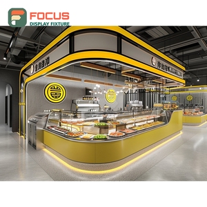 Commercial Coffee Service <b>Counter</b> Front Cash Wrap Bakery Shelf Matte Wood Cafe <b>Counter</b> - Product Image 4