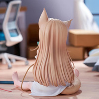 Figura de PVC de Chica Sentada, 13 cm, Linda Chica Gato, Temática de Anime, Soporte para Teléfono, Decoración de Escritorio