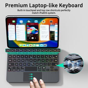 คีย์บอร์ด Laudtec สำหรับ <span class=keywords><strong>iPad</strong></span> <span class=keywords><strong>Mini</strong></span> 6/7, บานพับแม่เหล็ก, ไฟ RGB, แทร็คแพด, ปุ่มลัด, ดีไซน์บาง, ชาร์จเร็วด้วย USB-C, รองรับ OEM/ODM และได้รับมาตรฐาน CE/FCC/RoHS - Product Image 3