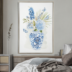 Vase en céladon <span class=keywords><strong>de</strong></span> style chinois pour salon personnalisé impressions <span class=keywords><strong>de</strong></span> <span class=keywords><strong>fleurs</strong></span> pour chambre à coucher <span class=keywords><strong>peinture</strong></span> murale abstraite - Product Image 1