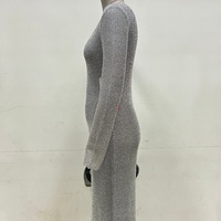 Robe longue en lurex tricoté de luxe Khloe pour femmes, robe de soirée élégante