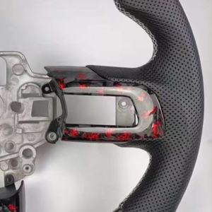 Volante de Fibra de Carbono Forjado Rojo Personalizado para <span class=keywords><strong>Ford</strong></span> Mustang Coupe 2015-2023 <span class=keywords><strong>Shelby</strong></span> S550 5.0L GT 350 500 - Product Image 3