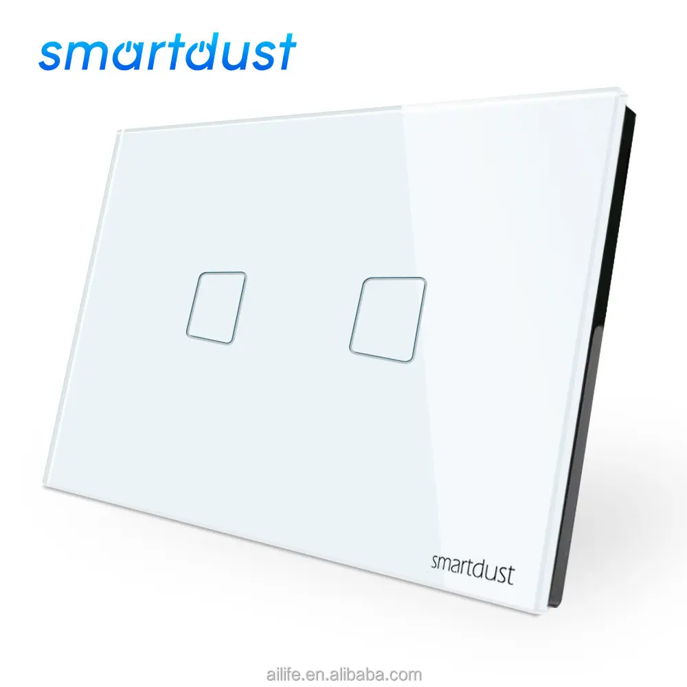 Smartdust Neutral Tuya Wifi Switch Wall Light Control System 2 Gang Wall Smart Switch For Hotel/Home With Alexa Google