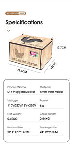 WONEGG Matériau <span class=keywords><strong>en</strong></span> bois Commercial 9 Egg Température constante Entièrement automatique Petit incubateur à vendre - Product Image 3