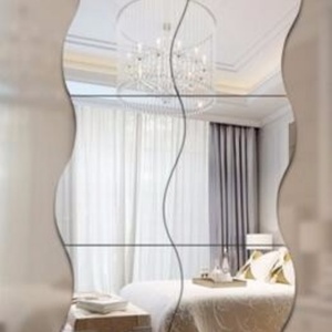 Wall Mount <b>Frameless</b> Full Length Floor s Shape Silver <b>Mirror</b> with Safety Film - Product Image 2