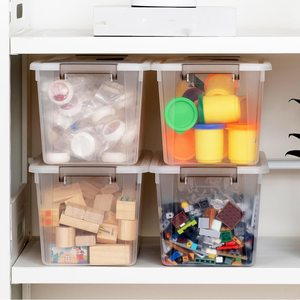 Transparent 2-Layer PP Rectangle <b>Folding</b> <b>Storage</b> <b>Box</b> 6-10L Capacity Modern Household Organization Multipurpose Use (Toys Snacks - Product Image 2