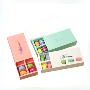 Emballage de boîte à macarons en matériaux recyclés personnalisés boîte pliée en relief en feuille d'or faveur de fête de mariage bijoux de boulangerie de noël - Product Image 6
