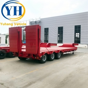Remorque surbaissée de 60 tonnes à prix le plus bas de l'usine Yuhang à vendre |   Remorque surbaissée à trois essieux, remorque surbaissée à quatre essieux près de chez moi - Product Image 4