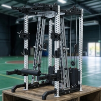 Machine Smith multifonction 3-en-1 avec poulies haute et basse et crossover de câbles pour usage domestique et professionnel
